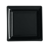12 ASSIETTES CARREES NOIR 18 CM
