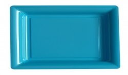 12 ASSIETTES CARREES TURQUOISE 23,5 CM