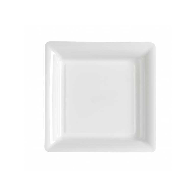 12 ASSIETTES CARREES BLANC 23,5 CM