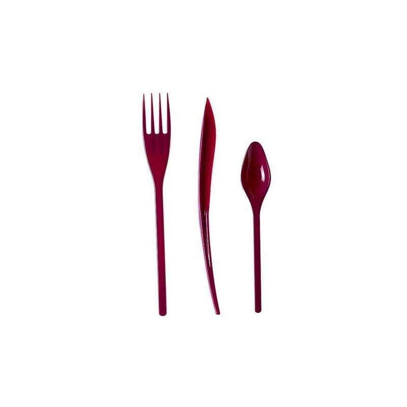 30 COUVERTS PLASTIQUES AUBERGINE