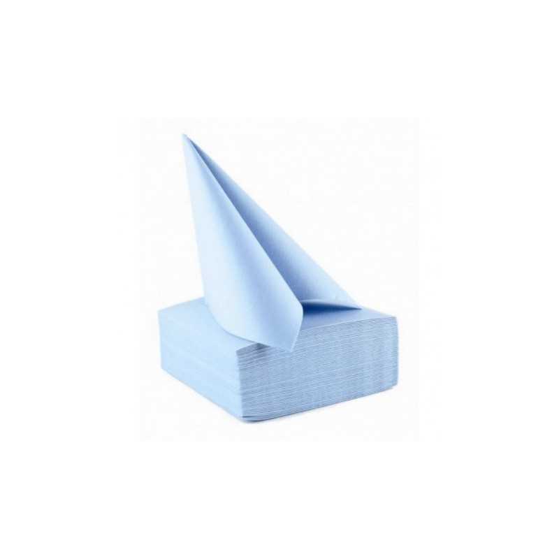 40 SERVIETTES SUN OUATE UNIE 38 X 38 CM BLEU CIEL