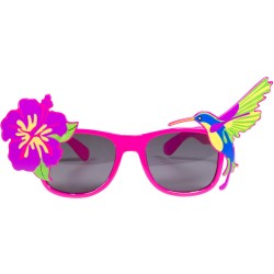 LUNETTES ROSE HIBISCUS ET OISEAU DES ILES