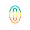 BOUGIE MULTICOLORE CHIFFRE 0