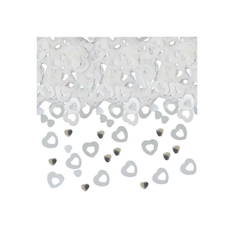 CONFETTIS DE TABLE COEUR BLANC