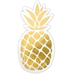 6 ASSIETTES EN FORME D'ANANAS OR 15,5 X 23,5 CM