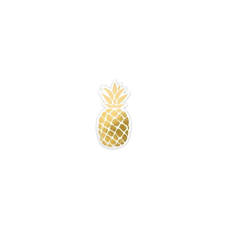 6 ASSIETTES EN FORME D'ANANAS OR 15,5 X 23,5 CM