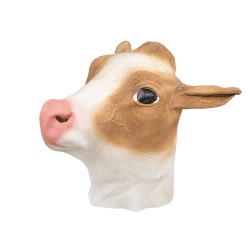 MASQUE LATEX VACHE MARRON ET BLANCHE