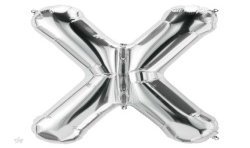 BALLON LETTRE METALLIQUE X ARGENT 40 CM