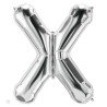 BALLON LETTRE METALLIQUE X ARGENT 40 CM