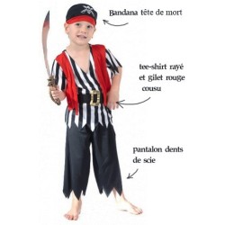 DEGUISEMENT PIRATE GARCON TAILLE 3-4 ANS 