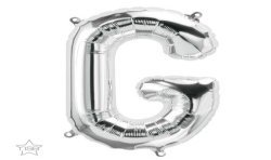 BALLON METALLIQUE LETTRE G ARGENT 40 CM
