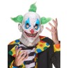 MASQUE HALLOWEEN LATEX CLOWN CHEVEUX VERT ET CONTOUR DES YEUX BLEU