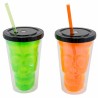 GOBELET LUMINEUX AVEC PAILLE 450 ML ASSORTIMENT HALLOWEEN