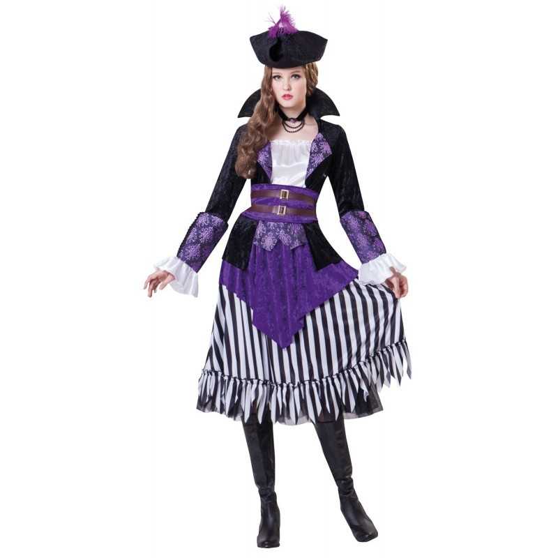 DEGUISEMENT PIRATE VIOLET LADY CRIMSON TAILLE L