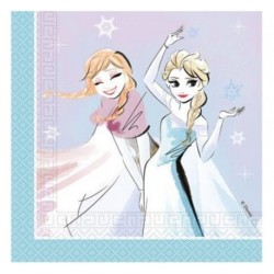 20 SERVIETTES EN PAPIER REINE DES NEIGES 33X33 CM