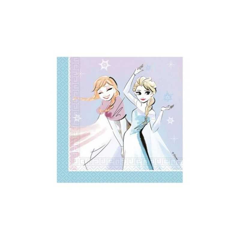 20 SERVIETTES EN PAPIER REINE DES NEIGES 33X33 CM