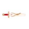 EPEE DE CHEVALIER TEMPLIER EN BOIS FOURREAU BLANC CUIR 50 CM