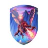 BOUCLIER DRAGON VOLANT IGNIS 27 X 37 CM COURBE EN BOIS
