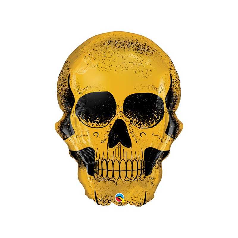 BALLON METALLIQUE CRANE TETE DE MORT 91 CM DE HAUT