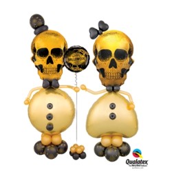 BALLON METALLIQUE CRANE TETE DE MORT 91 CM DE HAUT