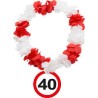 COLLIER HAWAI ROUGE ET BLANC 40 ANS