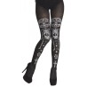 COLLANT NOIR AVEC SQUELETTE IMPRIME LE JOUR DE LA MORT