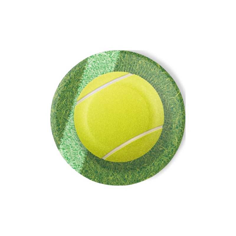 8 ASSIETTES EN CARTON THEME TENNIS ET PADEL 23 CM