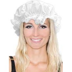 CHAPEAU CHARLOTTE EN TISSUS MEDIEVALE BLANCHE