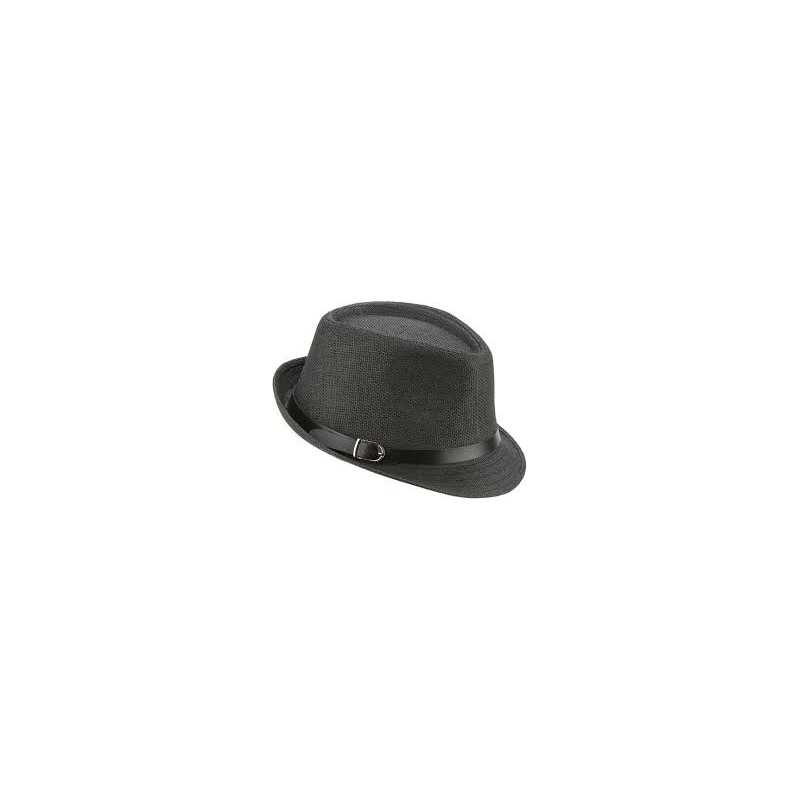CHAPEAU BORSALINO NOIR LUXE AVEC BOUCLE 