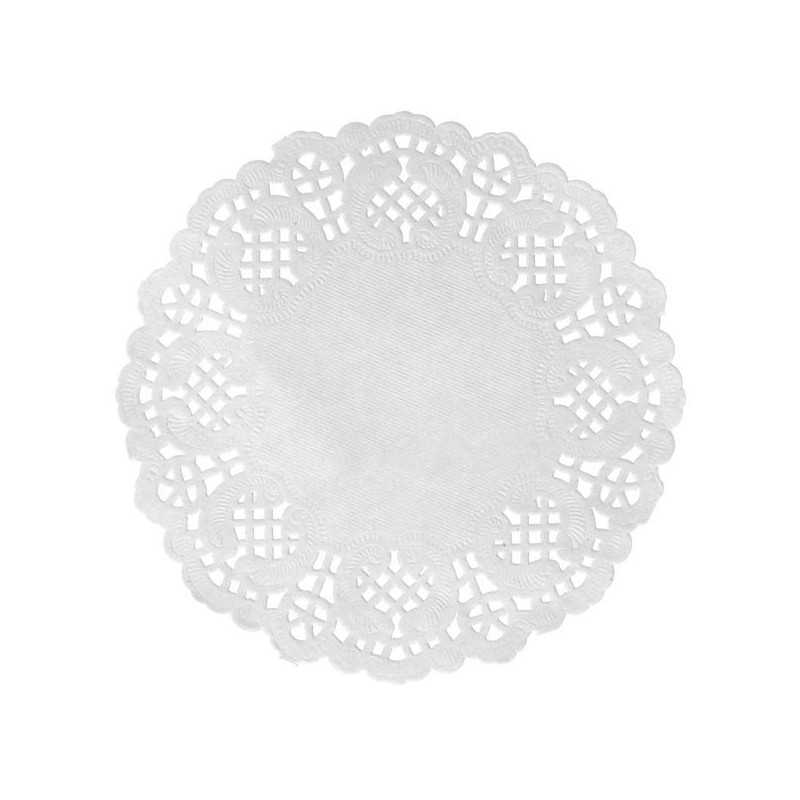 10 SETS DE TABLE DENTELLE BLANC DIAMETRE 35 CM