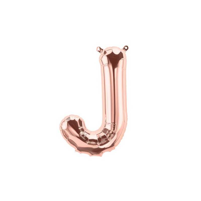 BALLON METALLIQUE LETTRE J ROSE GOLD 40 CM