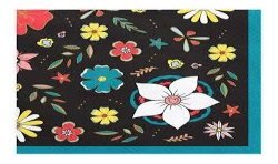 20 SERVIETTES IMPRIMES FLEURS MULTICOLORES 33 X 33 CM