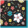 20 SERVIETTES IMPRIMES FLEURS MULTICOLORES 33 X 33 CM