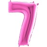 BALLON METALLIQUE CHIFFRE 7 ROSE FUSHIA 66 CM