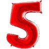 BALLON METALIQUE CHIFFRE ROUGE 5 35 CM