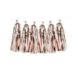 GUIRLANDE DE POMPOM METALIQUE ROSE GOLD DE 2 METRES 