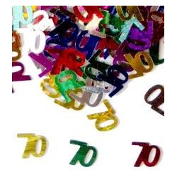 CONFETTIS 70 ANS MULTICOULEUR 14G