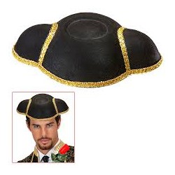 CHAPEAU TOREADOR EN FEUTRE NOIR ET OR