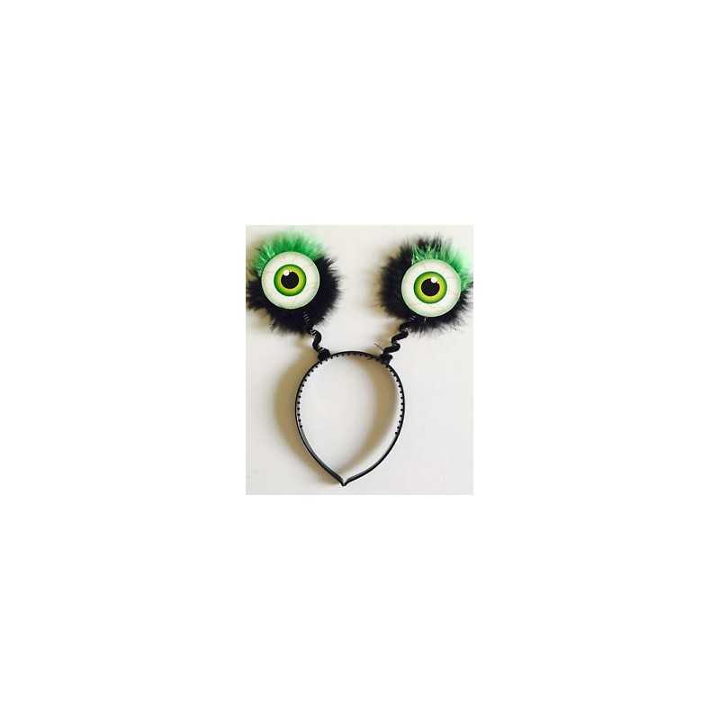 SERRE TETE YEUX AVEC PLUMES COULEURS ASSORTIS