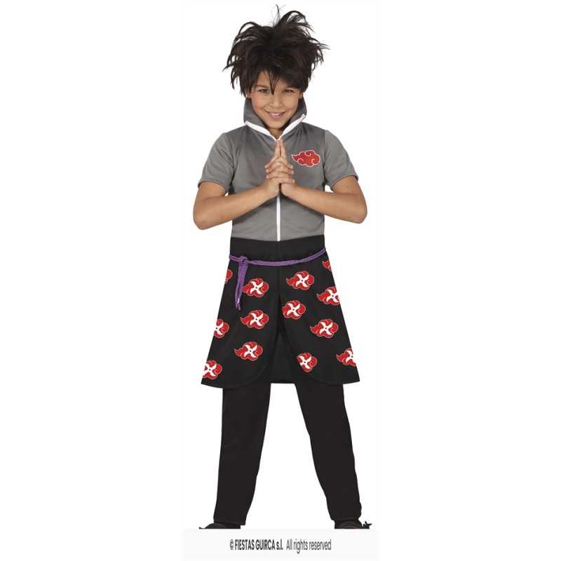 DEGUISEMENT ENFANT NINJA MANGA NARUTO ROUGE NOIR GRIS ET BLANC TAILLE 14-16 ANS