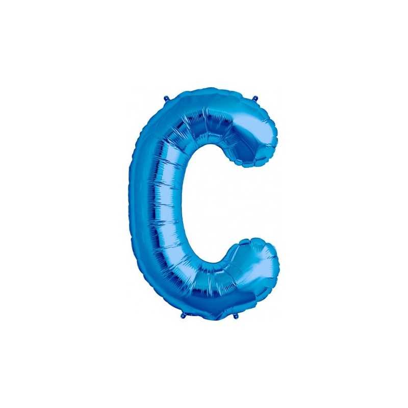 BALLON METALLIQUE LETTRE BLEUE C 86 CM
