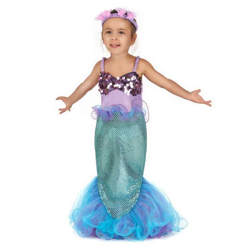 DEGUISEMENT SIRENE MAUVE/BLEUE TAILLE 7-9 ANS