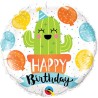 BALLON METALLIQUE ROND HAPPY BIRTHDAY CACTUS ENFANT 46 CM