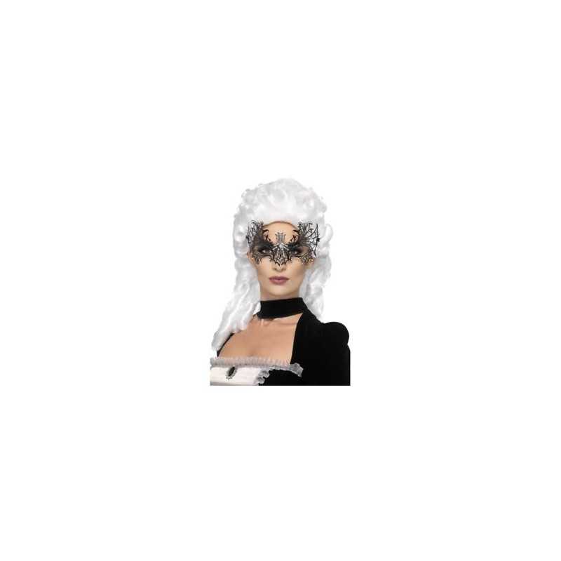 MASQUE TOILE D'ARAIGNEE NOIR ET STRASS BLANC