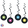 4 SUSPENSIONS DISQUE EN VINYLE IGNIFUGE 80 CM
