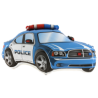 BALLON METALLIQUE VOITURE DE POLICE BLEU 90 CM