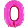 BALLON METALLIQUE CHIFFRE 0 FUSCHIA 102 CM