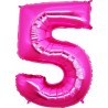 BALLON METALLIQUE CHIFFRE 5 FUSCHIA 102 CM