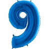 BALLON METALLIQUE CHIFFRE 9 BLEU 102 CM