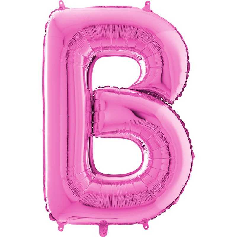 BALLON METALLIQUE LETTRE B FUSCHIA 101 CM